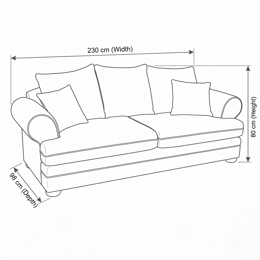Canapé Berkley - 2 places - Marron - Modular Country Style Canapé - 230x98x80cm