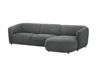 Sofa Cavallo - Black Fabric Corner Sofa 280×152cm