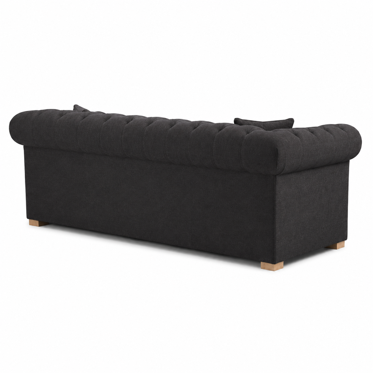 Canapé Chesterfield - Noir - 226 x 98 x 77 cm