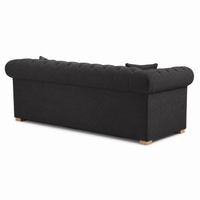 Canapé Chesterfield - Noir - 226 x 98 x 77 cm
