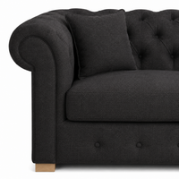 Canapé Chesterfield - Noir - 226 x 98 x 77 cm