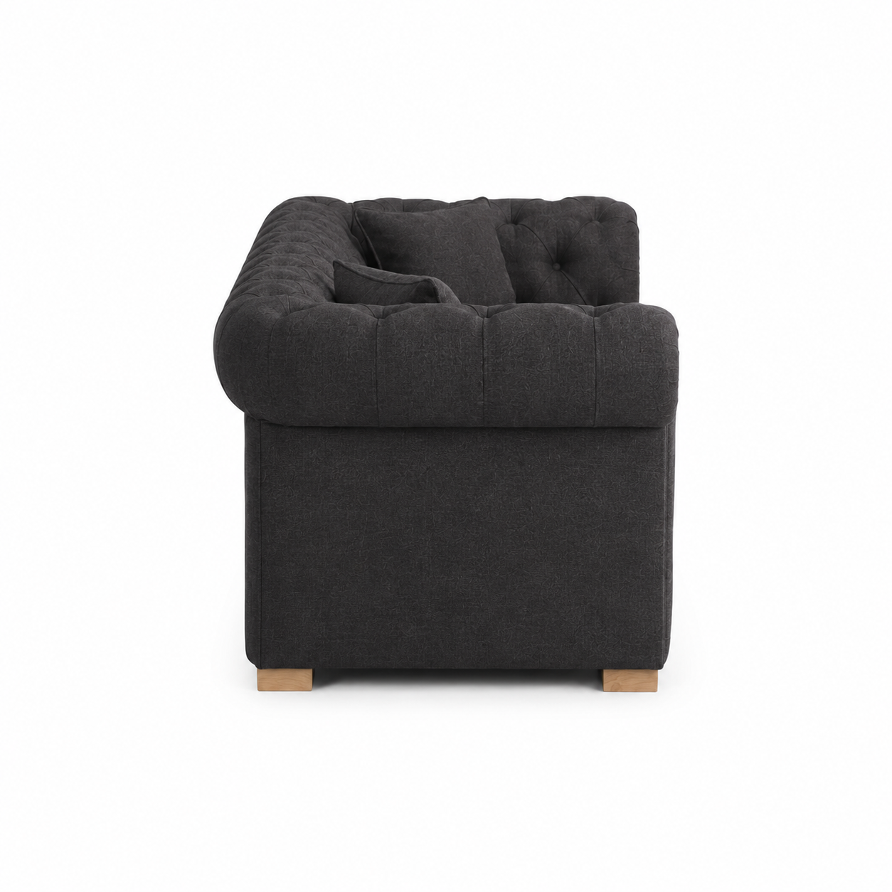 Canapé Chesterfield - Noir - 226 x 98 x 77 cm