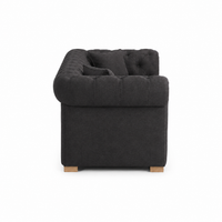Canapé Chesterfield - Noir - 226 x 98 x 77 cm