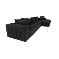 Canapé Marano - Oxford Noir -  334 × 172 cm - Lounge Right