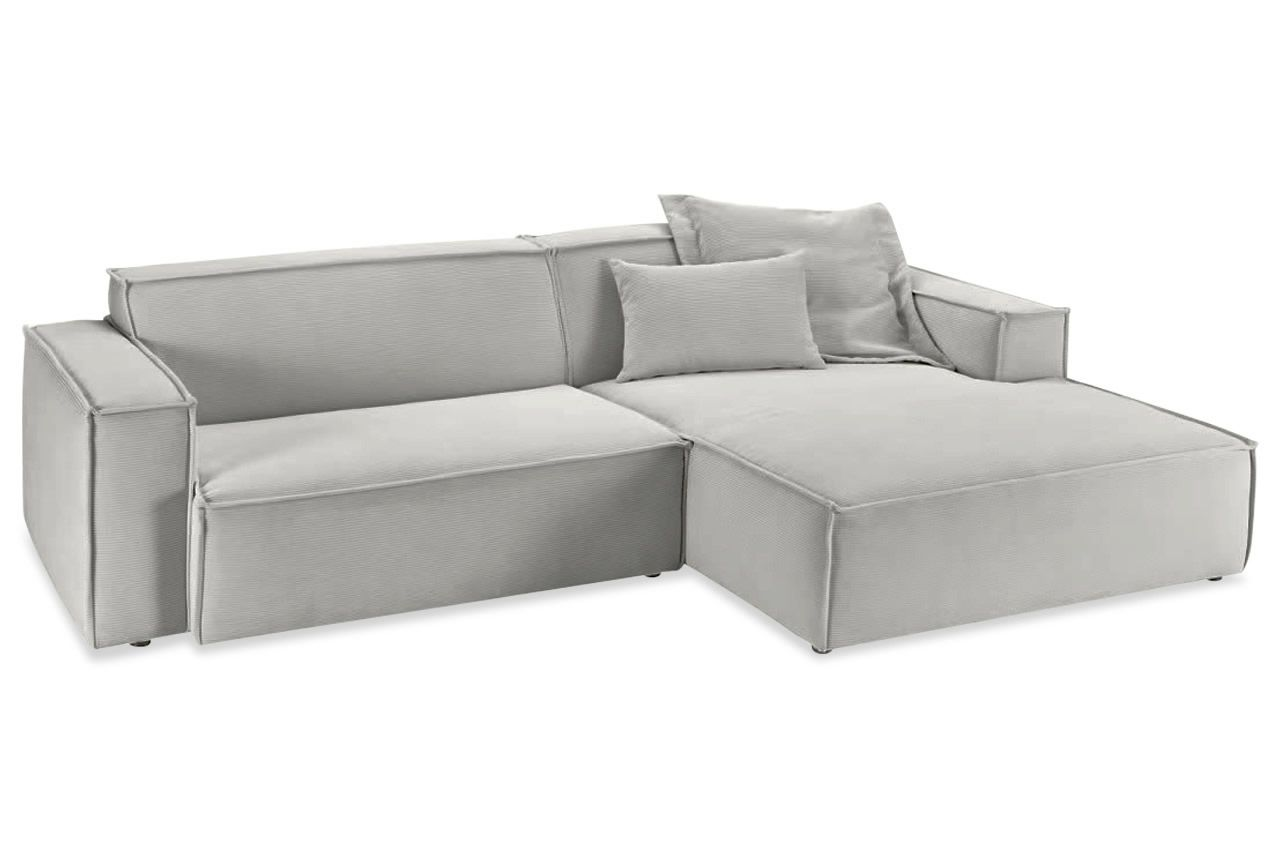 Sofa Midtown - Silber lounge sofa mit right-facing longchair and plush cushions, designed for comfort and contemporary aesthetics.
