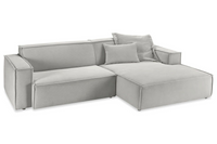 Sofa Midtown - Silber lounge sofa mit right-facing longchair and plush cushions, designed for comfort and contemporary aesthetics.