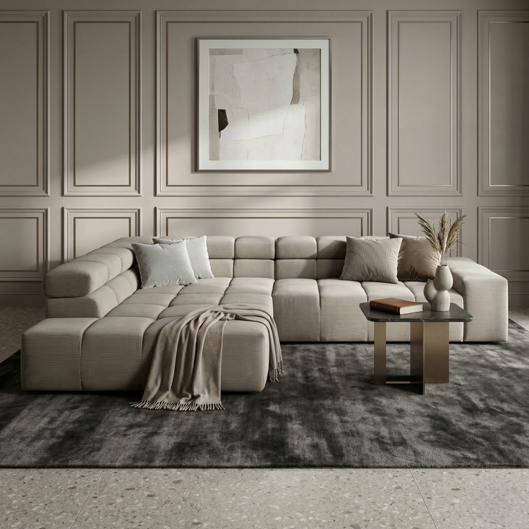 Sofa Ovionne Line - Sandstone - Lounge 319x215cm | Marcottestyle