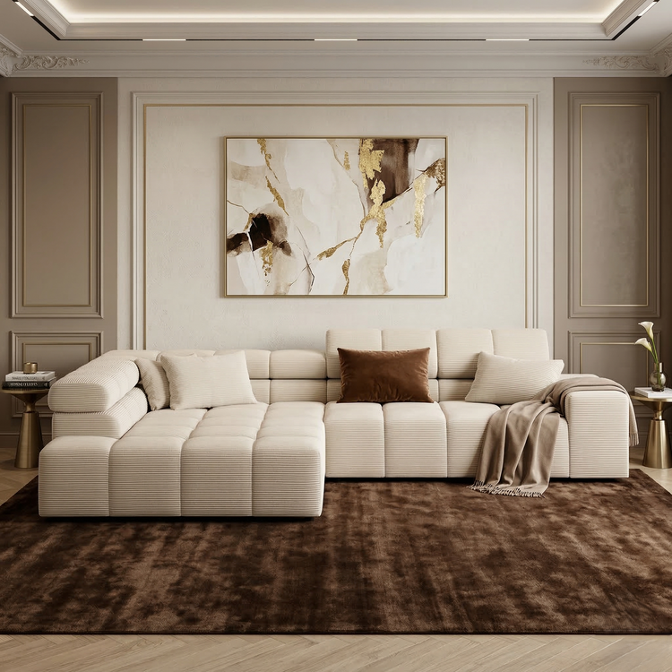 Sofa Ovionne Line - Beige - Lounge 319x215cm | Marcottestyle