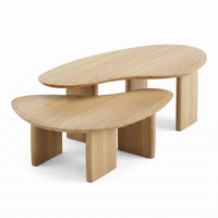 Luna Massiv Eiche Nesting Couchtisch Set - 127 x 75 x 42 cm & 85 x 75 x 31 cm