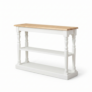 Console Table Stefano - Solid Oak - White & Oak Top - 120×30×95 cm