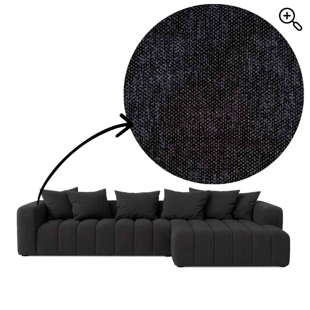Sofá Marano - Oxford Black - 334 × 172 cm - Lounge Right | Marcottestyle