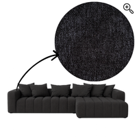 Canapé Marano - Oxford Noir -  334 × 172 cm - Lounge Right