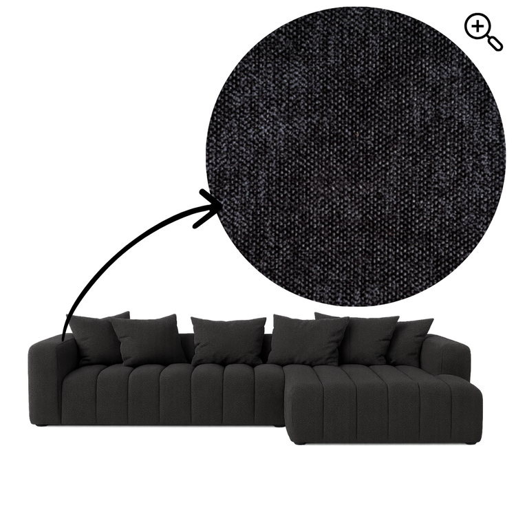Sofá Marano - Oxford Black - 334 × 172 cm - Lounge Right | Marcottestyle