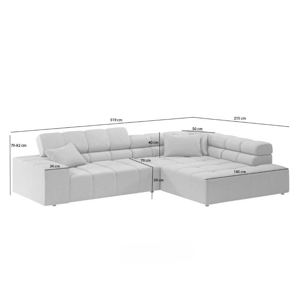 Sofa Ovionne Line - Beige - Lounge 319x215cm | Marcottestyle