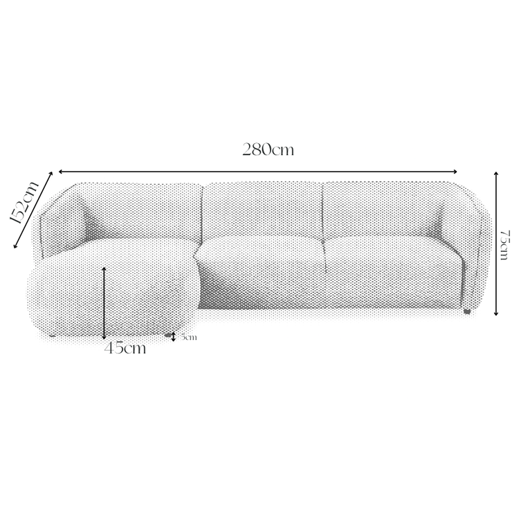 Sofa Cavallo - Beige Fabric Corner Sofa 280×152cm | Marcottestyle