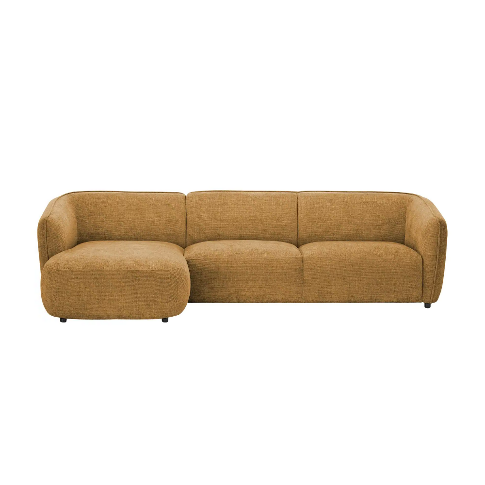 Sofa Cavallo - Brown Fabric Corner Sofa 280×152cm | Marcottestyle