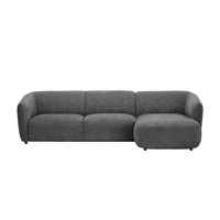 Sofa Cavallo - Black Fabric Corner Sofa 280×152cm