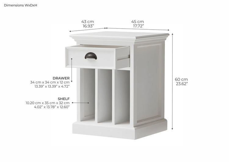 Halifax Side Table - Blanc | Marcottestyle