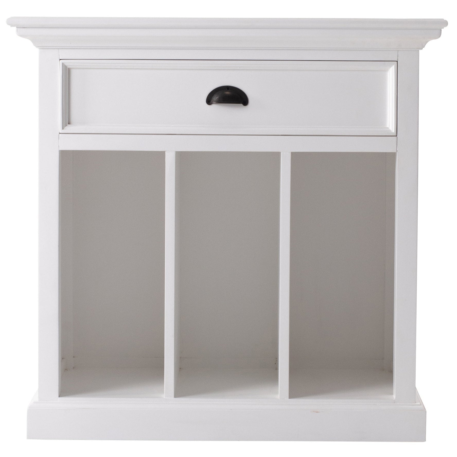 Halifax Grand Bedside Table with Dividers - Classic White