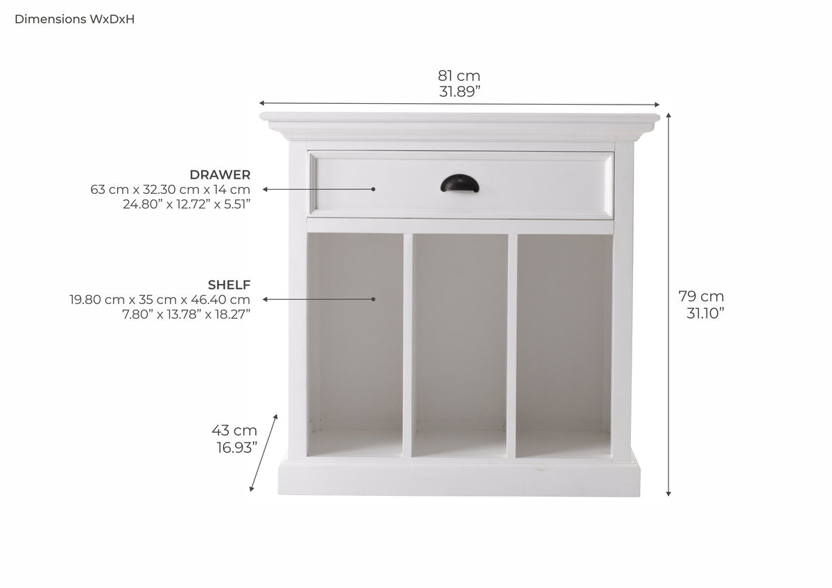 Halifax Grand Bedside Table with Dividers - Classic Blanc - Photo lifestyle | Marcottestyle