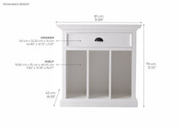 Halifax Grande Table de chevet avec séparateurs - Classic White - Lifestyle View | Marcottestyle