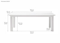 Halifax Esstisch 180cm - Weiß