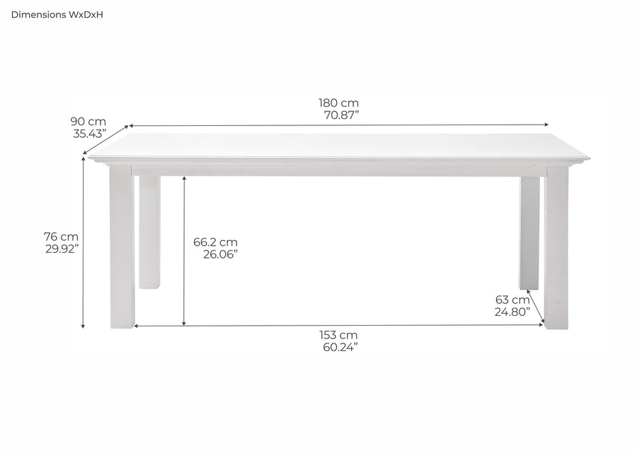 Halifax Esstisch 180cm - Weiß