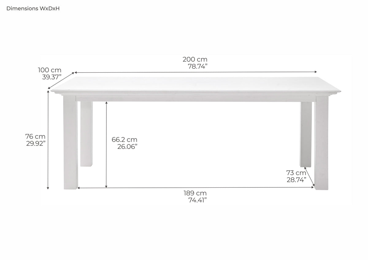 Halifax Dining Table 200cm - Wit | Marcottestyle