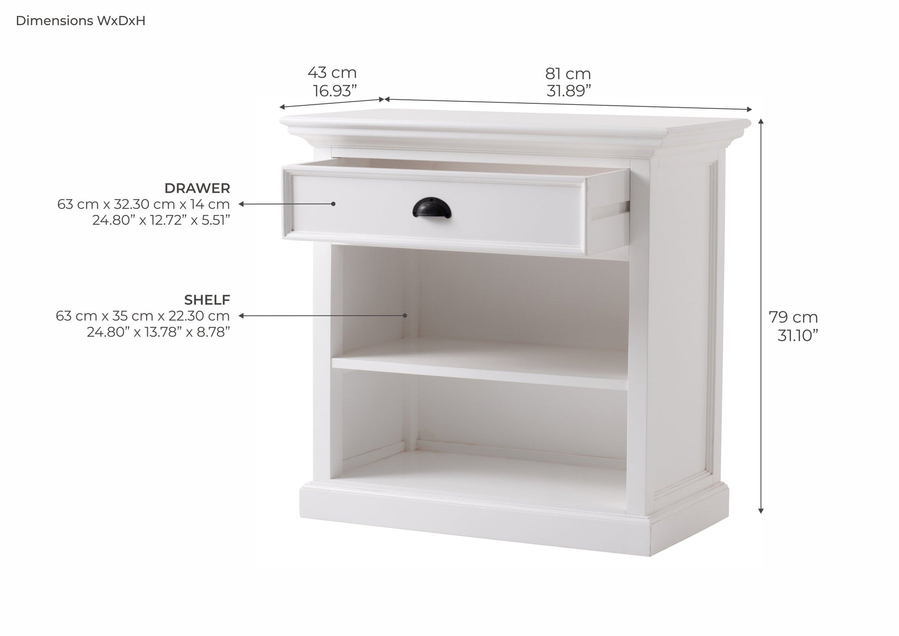 Table de chevet avec étagères - Lifestyle View | Marcottestyle