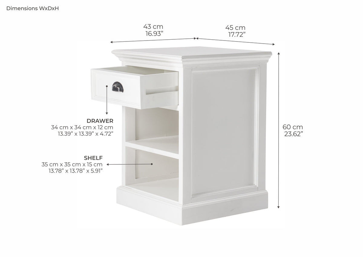 Halifax Side Table - Blanc | Marcottestyle