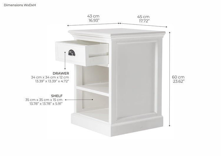 Halifax Side Table - Blanc | Marcottestyle