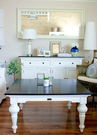 Provence Square Coffee Table - Weiß mit Dark Brown Top - Lifestyle | Marcottestyle