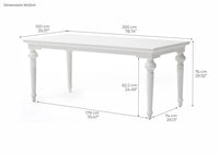 Provence Esstisch 200cm - Weiß | Marcottestyle