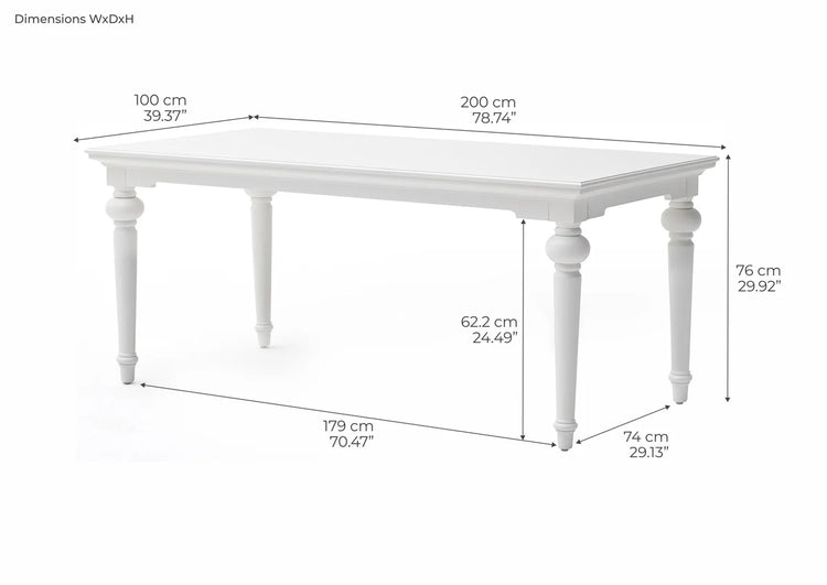 Provence Dining Table 200cm - Blanc | Marcottestyle
