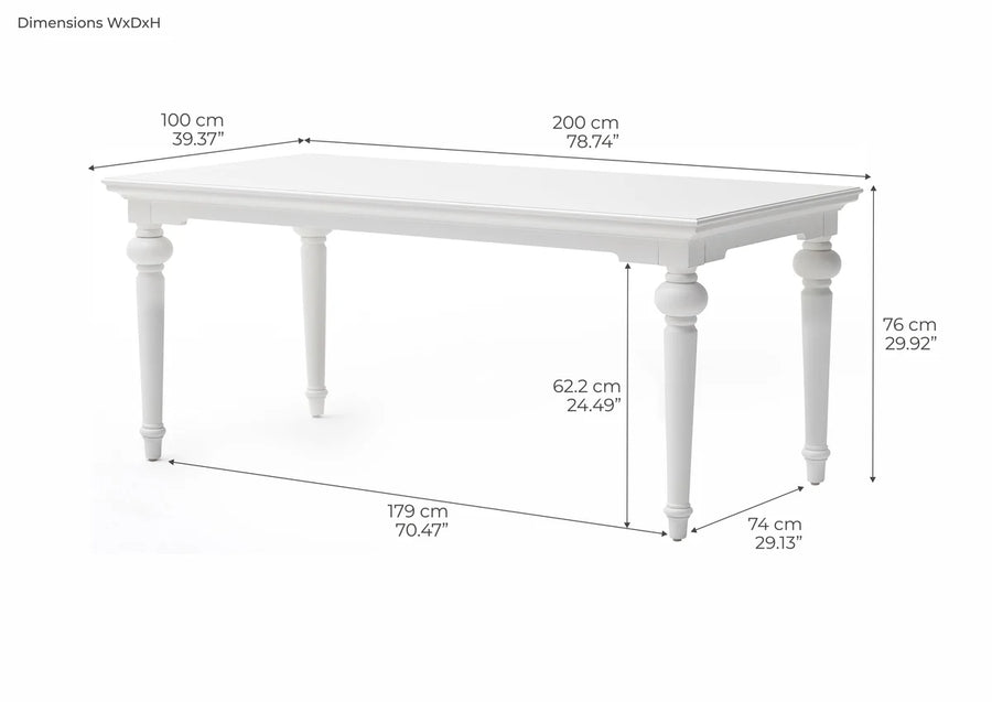 Provence Esstisch 200cm - Weiß | Marcottestyle