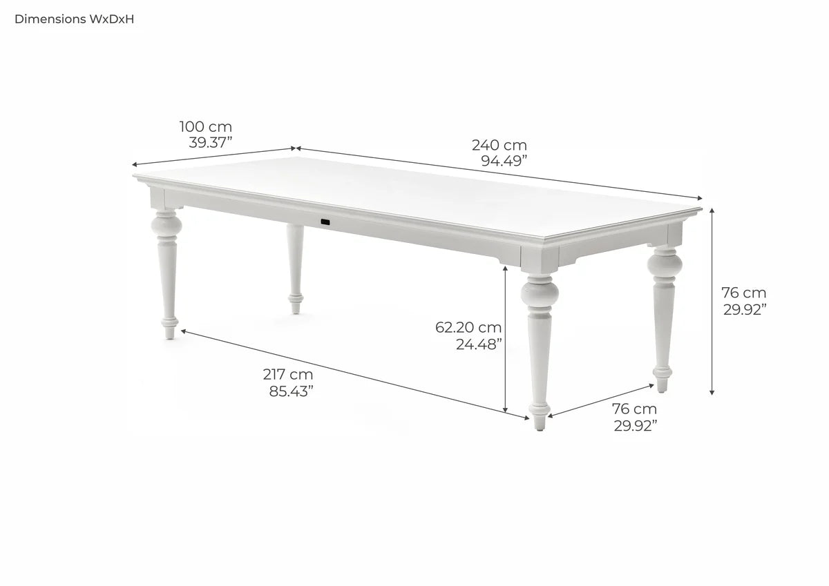 Provence Dining Table 240cm - White | Marcottestyle
