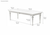 Provence Table de salle à manger 240cm - Blanc