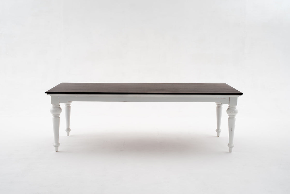 Provence Dining Table 240cm - White With Dark Brown Top | Marcottestyle