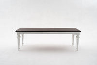 Provence Table de salle à manger 240cm - Blanc Avec Marron foncé Top