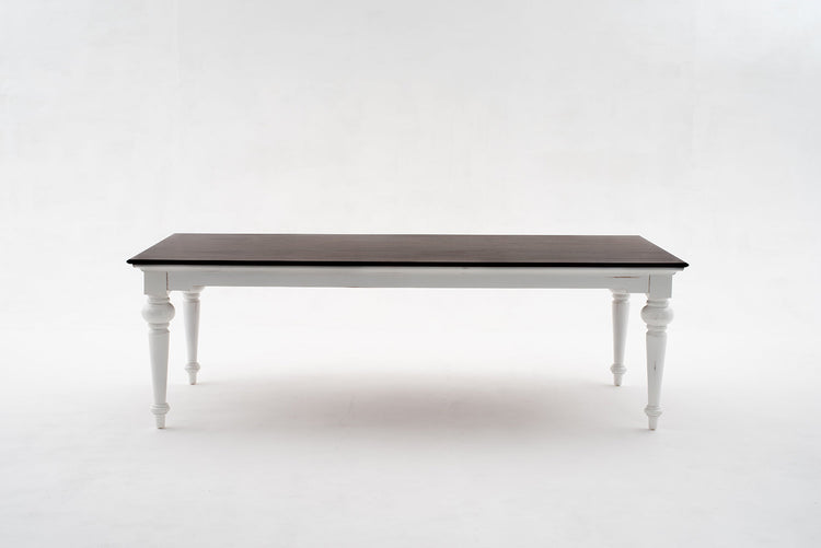 Provence Dining Table 240cm - White With Dark Brown Top | Marcottestyle