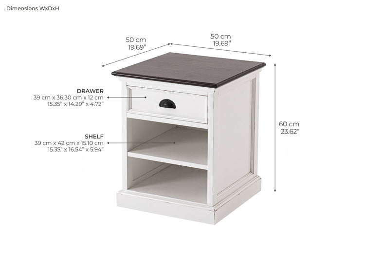 Bedside Table with Shelves | Marcottestyle