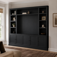 TV Bookcase - Belmont - Solid Pine - 254 x 46 x 228 cm - Black