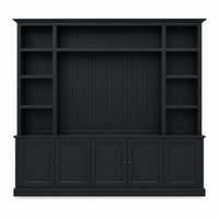 TV Bookcase - Belmont - Solid Pine - 254 x 46 x 228 cm - Black