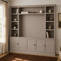 TV-Bücherregal - Belmont - Massivkiefer - 254 x 46 x 228 cm - Taupe