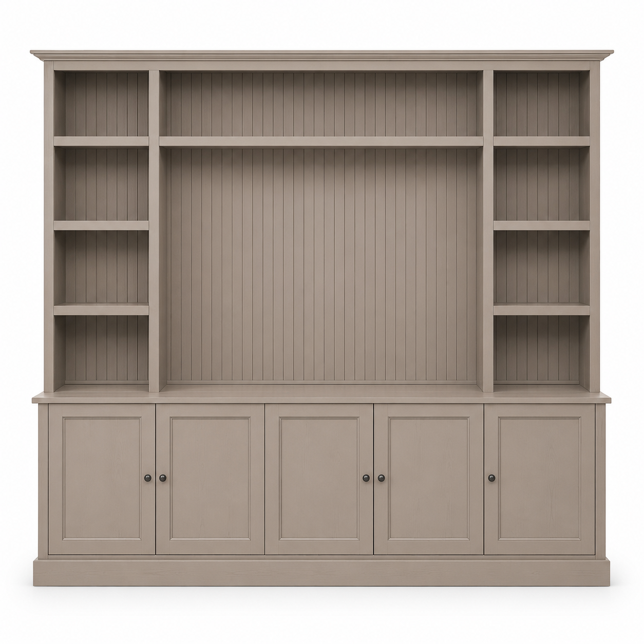 TV-Bücherregal - Belmont - Massivkiefer - 254 x 46 x 228 cm - Taupe