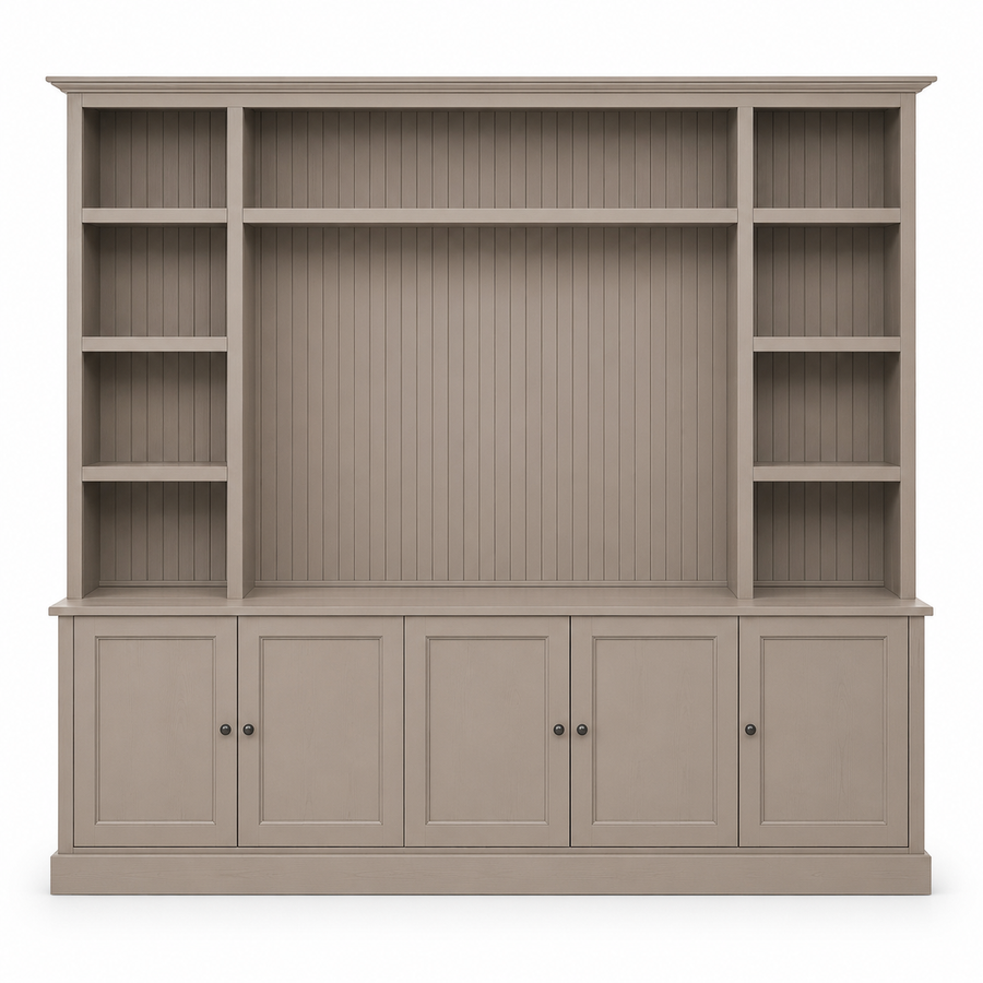 TV-Bücherregal - Belmont - Massivkiefer - 254 x 46 x 228 cm - Taupe