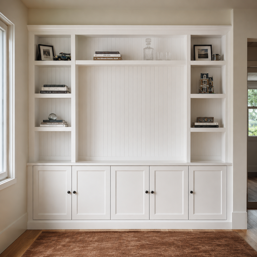 TV Bookcase - Belmont - Solid Pine - 254 x 46 x 228 cm - White