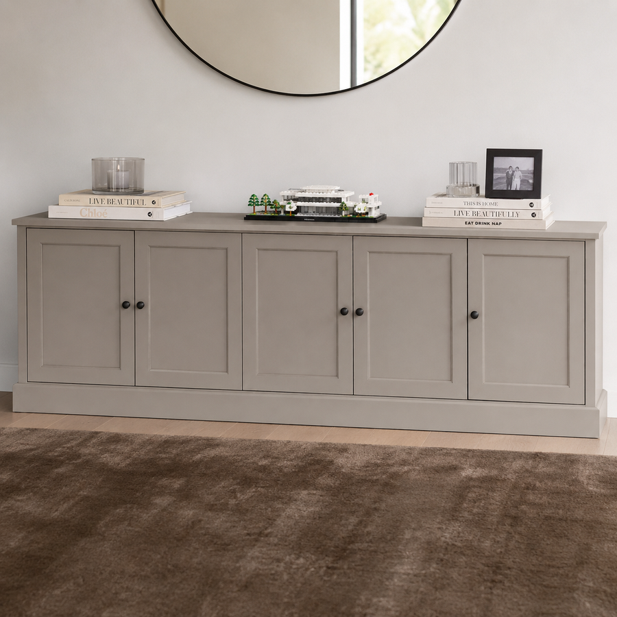TV-Möbel - Belmont - Massivkiefer - 248 x 46 x 78 cm - Taupe