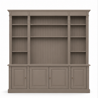 TV Wall Unit - Manoir - Solid Wood - 223 x 51 x 228 cm - Taupe