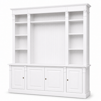 TV-Wandmöbel - Manoir - Massivholz - 223 x 51 x 228 cm - Weiß